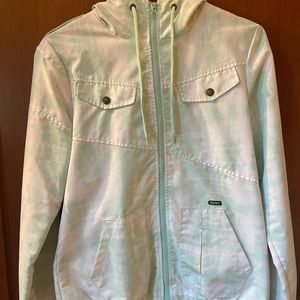 Blue and white tie dye Volcom wind breaker